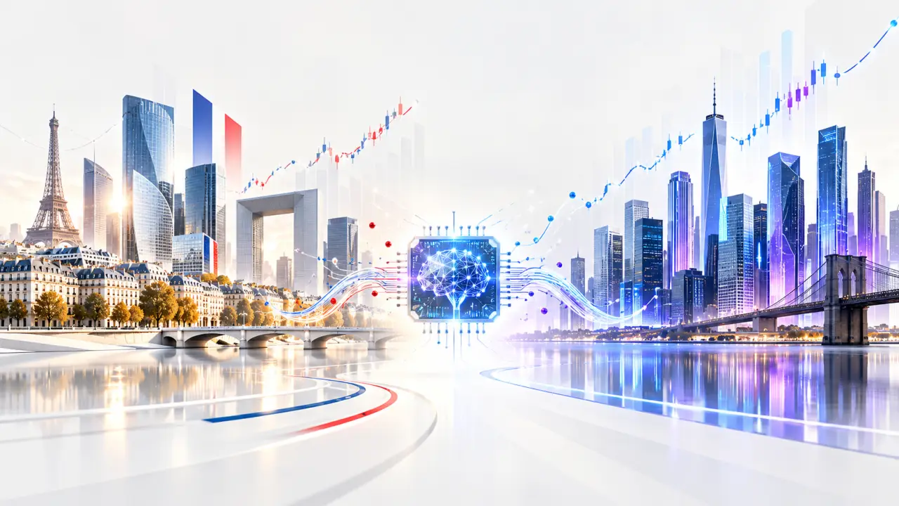 Interface de marché financier affichant des courbes liées à l'intelligence artificielle