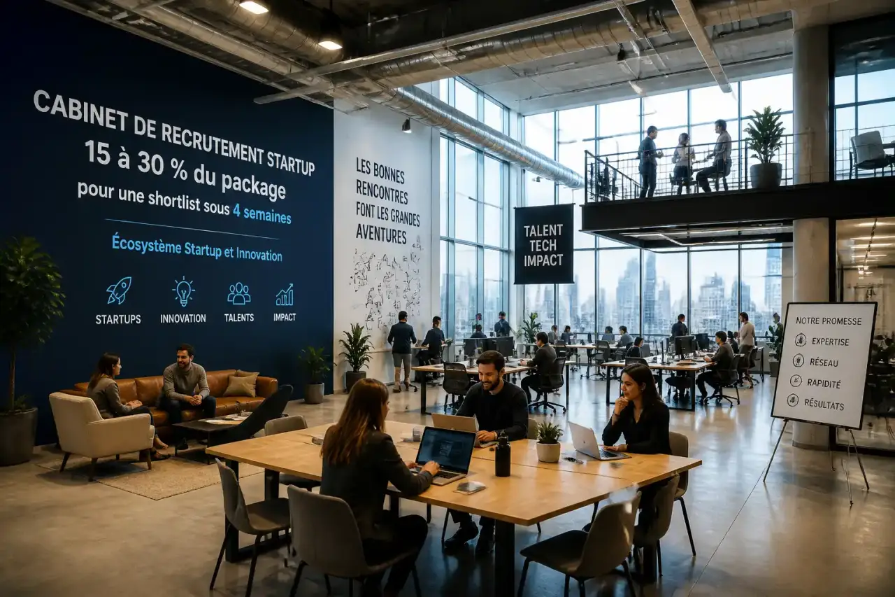 Cabinet de recrutement startup : 15 à 30 % du package pour une shortlist sous 4 semaines