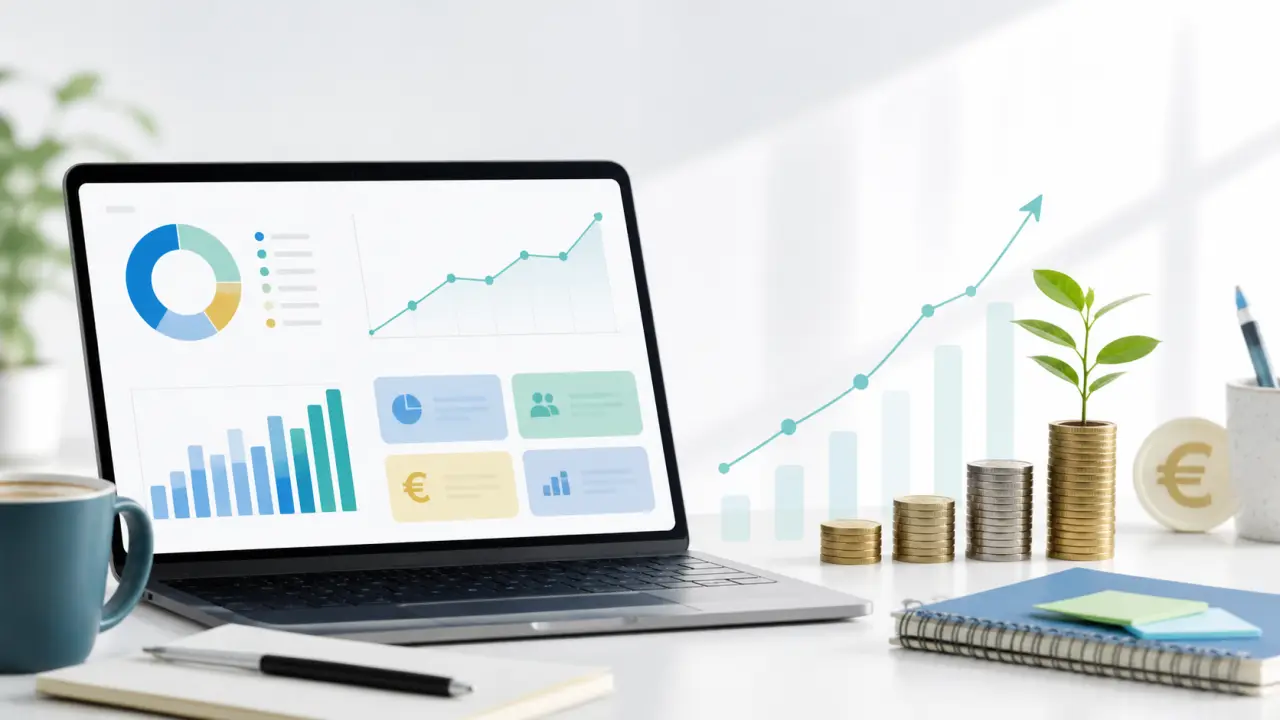 Analyse financière d'un budget de startup sur un écran moderne